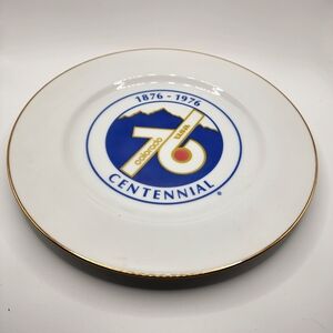 Colorado Centennial Commemorative Plate with Gold Trim